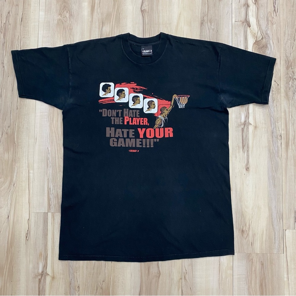 Vintage Rare AND1 Trash Talk Don't Hate The Player Hate Your Game Black  XXL